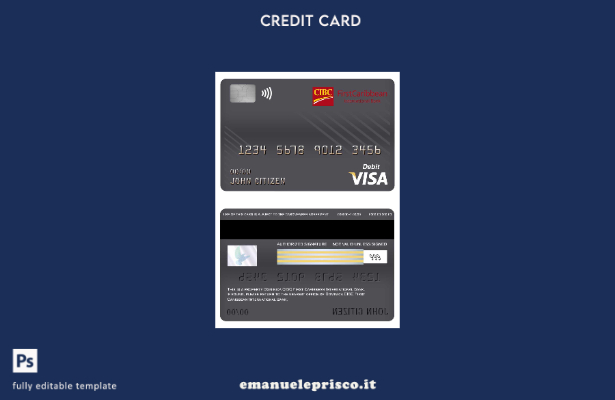 stile verificato modello di carta di debito per visto bancario Dominica CIBC Fir